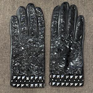 Nine West Black Studded Gloves
